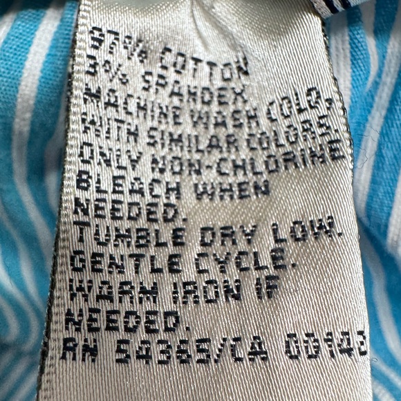 Allison Daley Women’s Teal/White Striped Pants Crop Capris with Pockets Size 16 - Picture 5 of 5